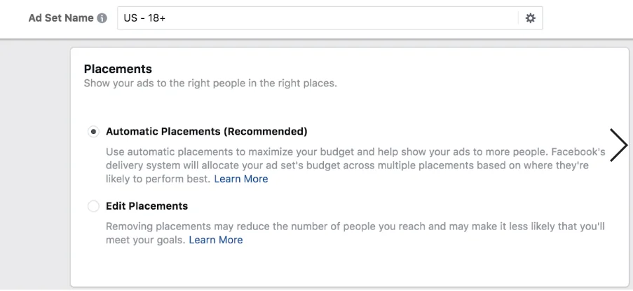 automatic facebook ad placements