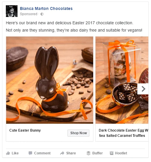 Holiday Themed Facebook Ad Easter