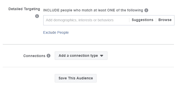 Facebook connections section
