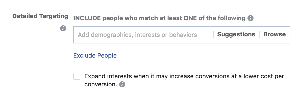 Detailed targeting Facebook
