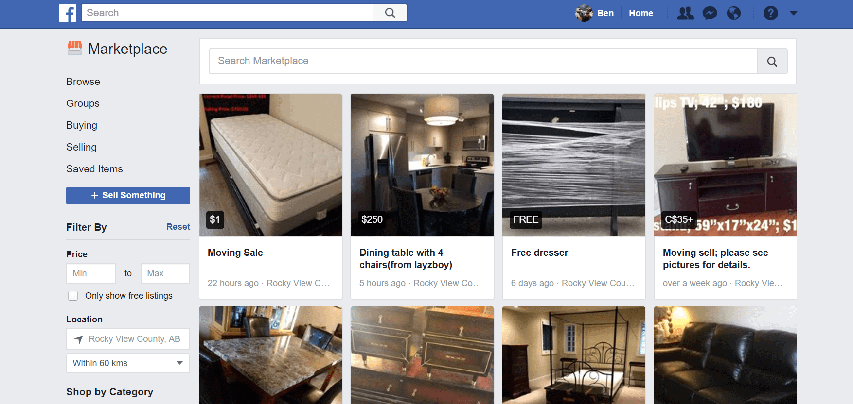 Furniture Facebook Marketplace
