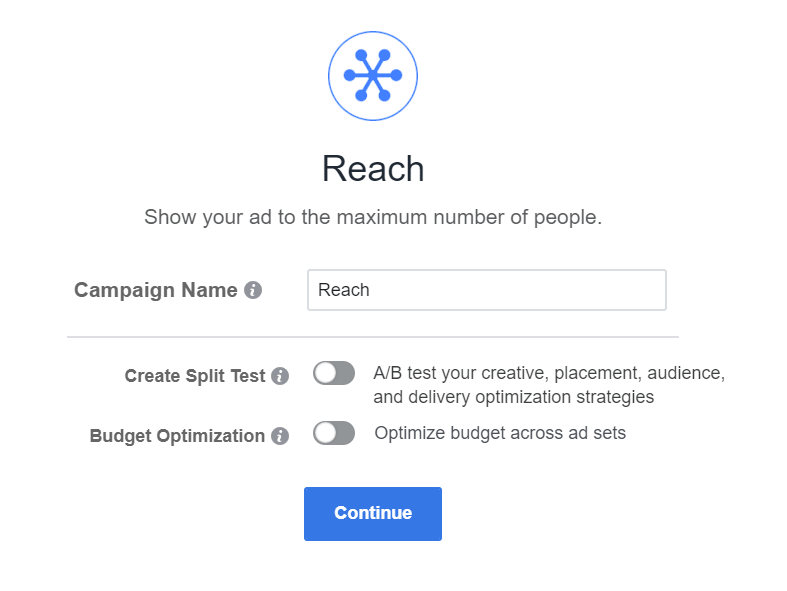 Reach Facebook campaign objective