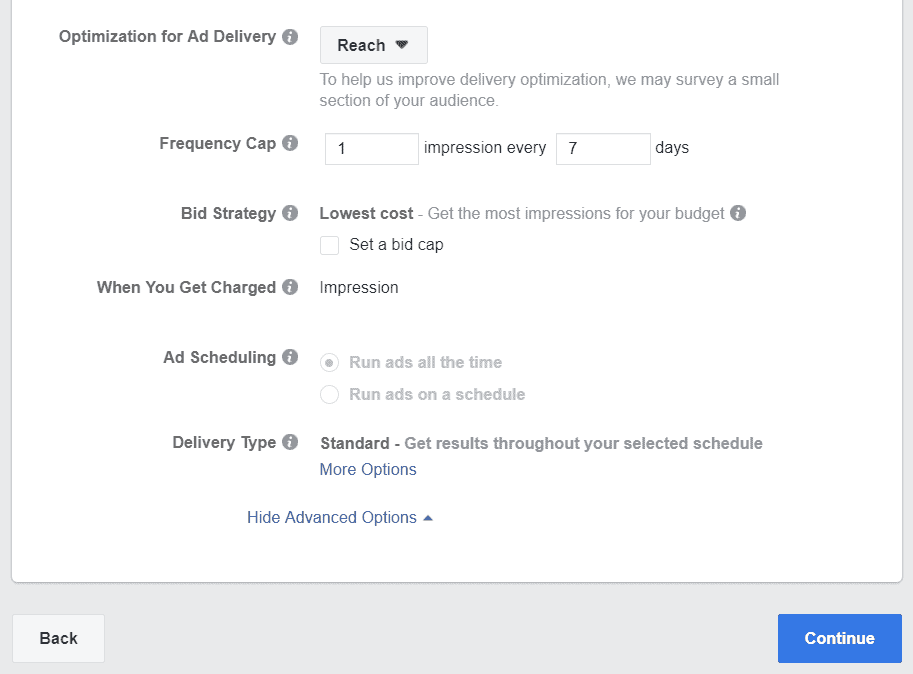 reach ads optimization for ad delivery