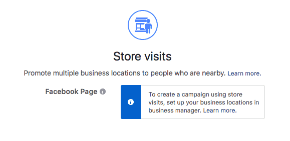 Store Visits Facebook ad objective